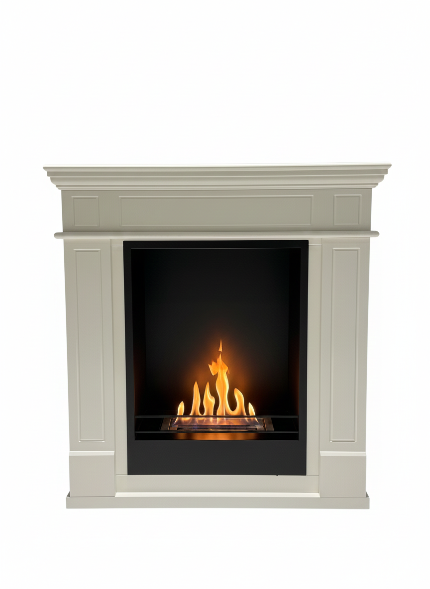 Camino a Bioetanolo da Terra Donatello 81x30x86 cm in MDF Bianco