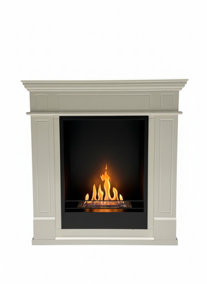 Camino a Bioetanolo da Terra Donatello 81x30x86 cm in MDF Bianco