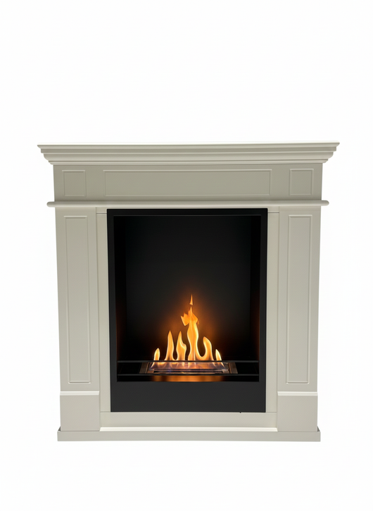 Camino a Bioetanolo da Terra Donatello 81x30x86 cm in MDF Bianco