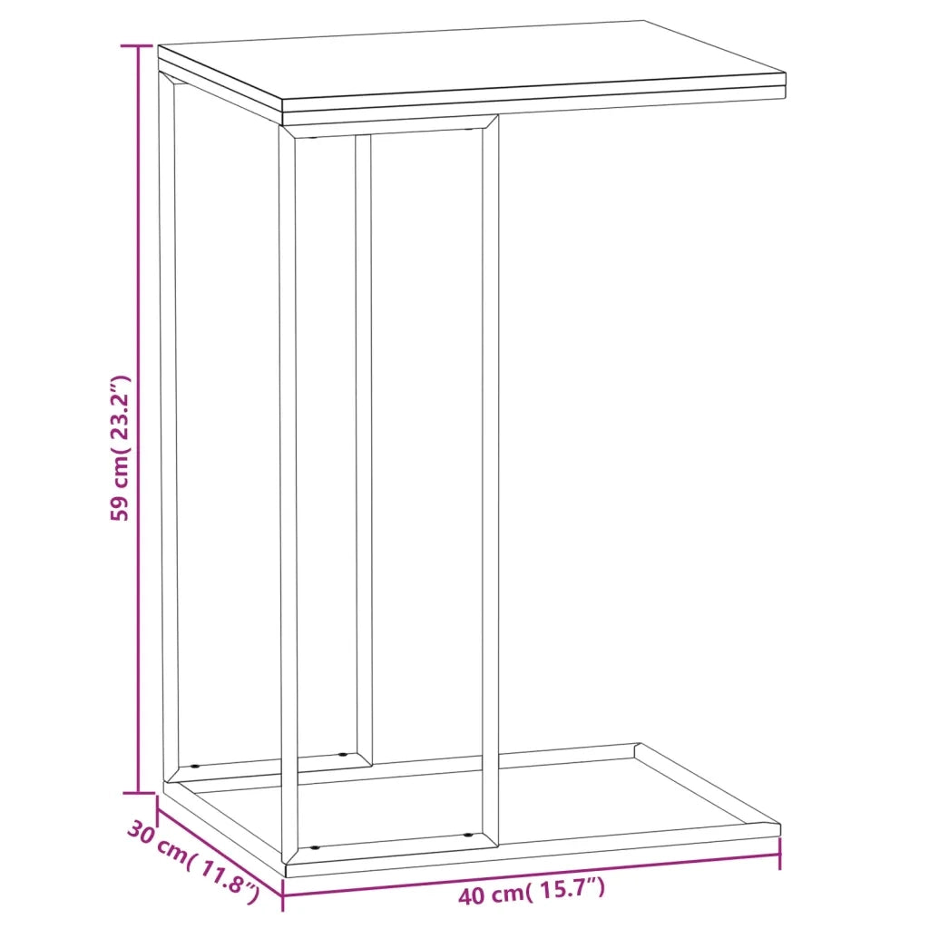 Tavolino da Salotto Bianco 40x30x59 cm in Legno Multistrato cod mxl 60611