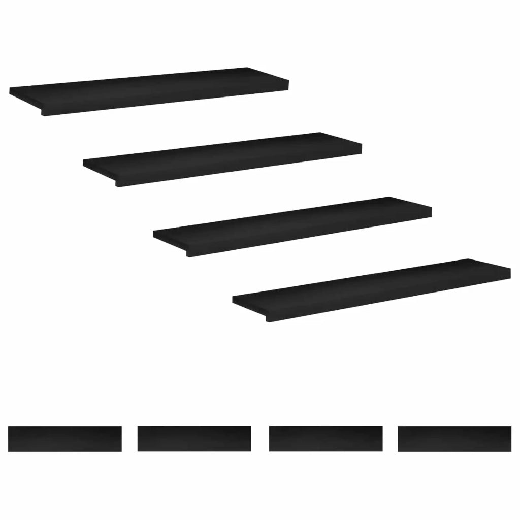 Tappeti per scale 8 pz 110 x 30 x 2 cm Nero 3446326