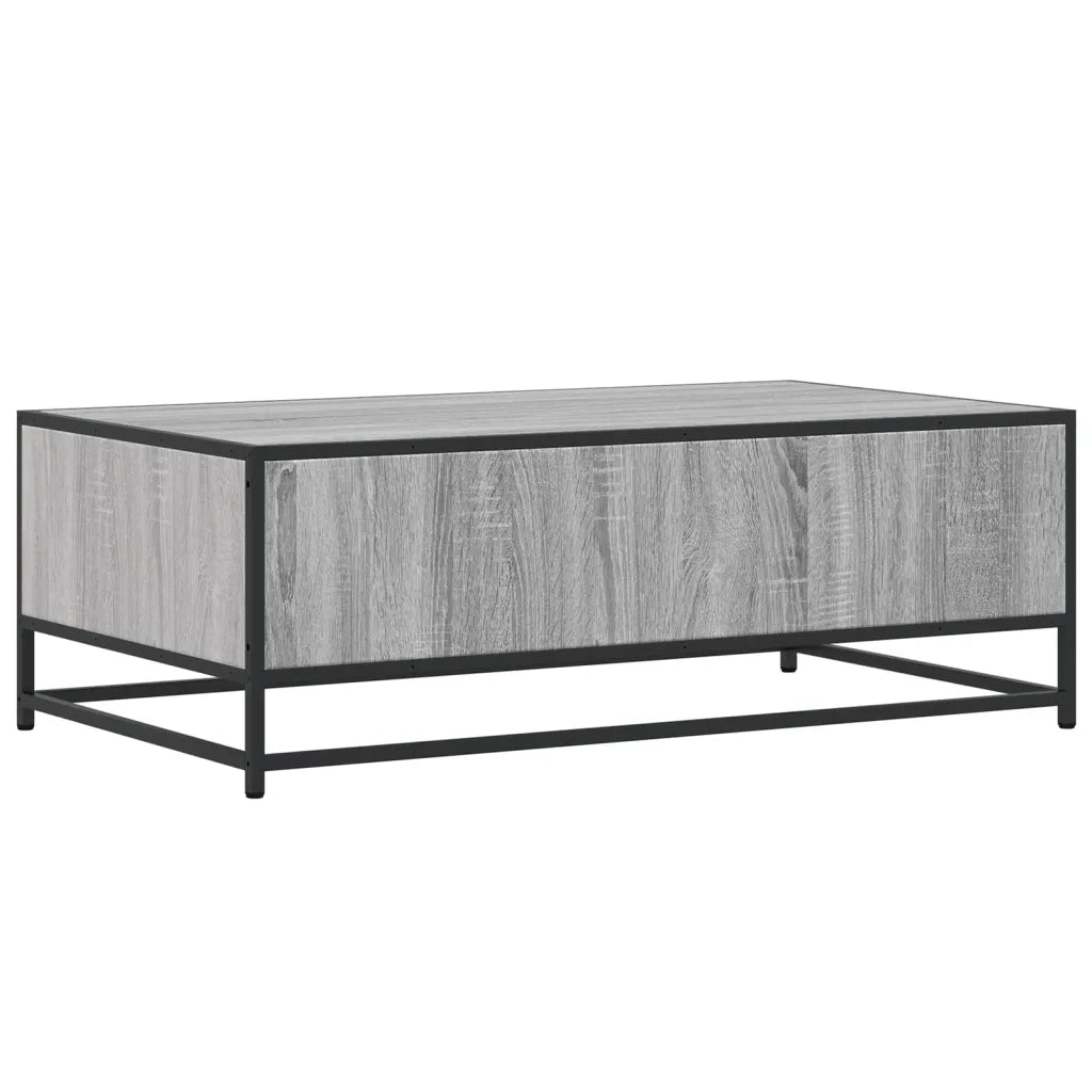 vidaXL Tavolino Grigio Sonoma 100x57x35 cm Legno Multistrato e Metallo