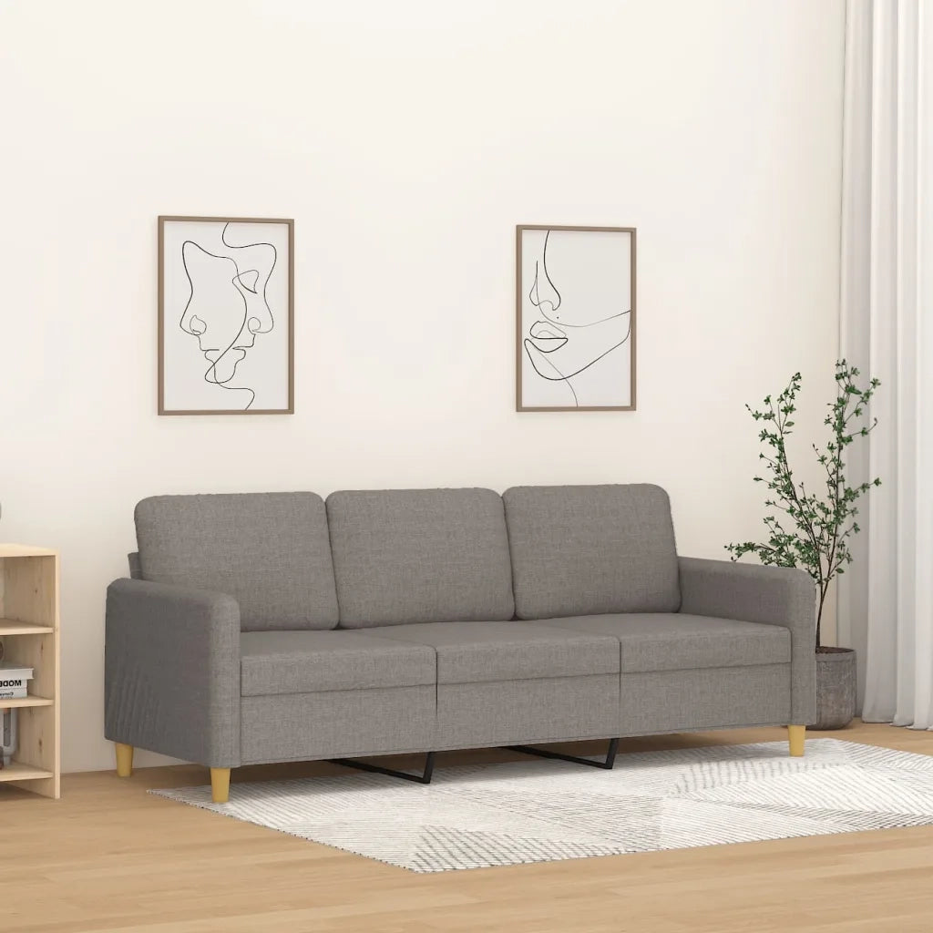 Divano a 3 Posti-Sofa 3 Posti Tortora 180 cm in Tessuto 185217