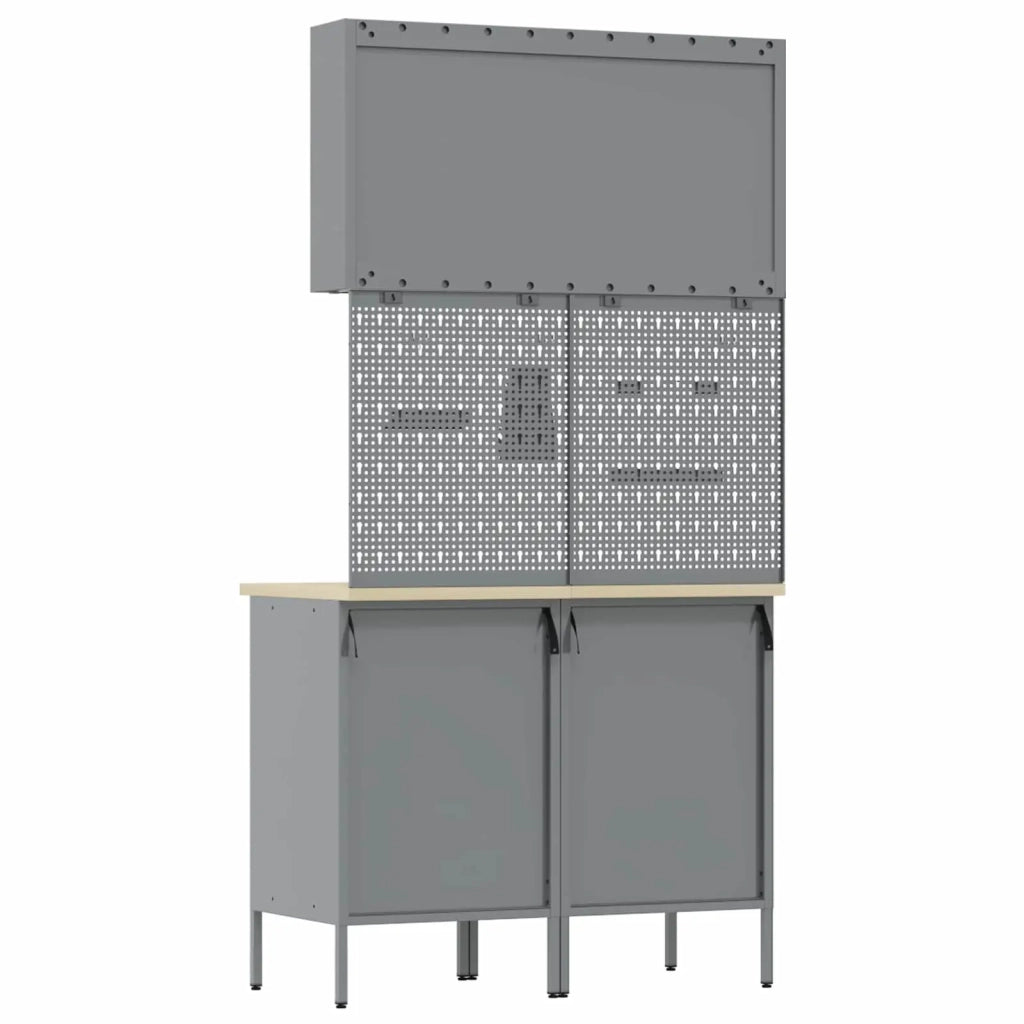 Mobile da lavoro 5 pcs Nero Legno ingegnerizzato e acciaio 3321420