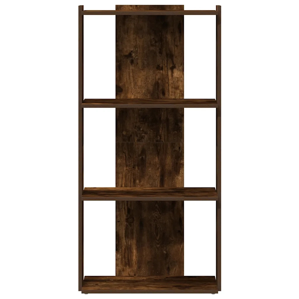 Libreria a 3 Ripiani Rovere Fumo 60x30x120 cm Legno Multistrato 860269