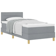 Letto singolo | Letto per adulti | Letto a molle con cuscino Grigio chiaro 90 x 190 cm Tessuto