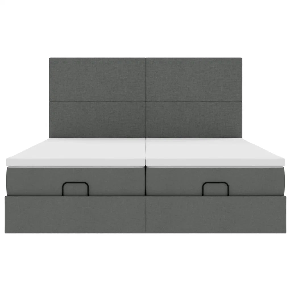 Struttura Letto Pouf con Materassi 160x200 cm in Tessuto