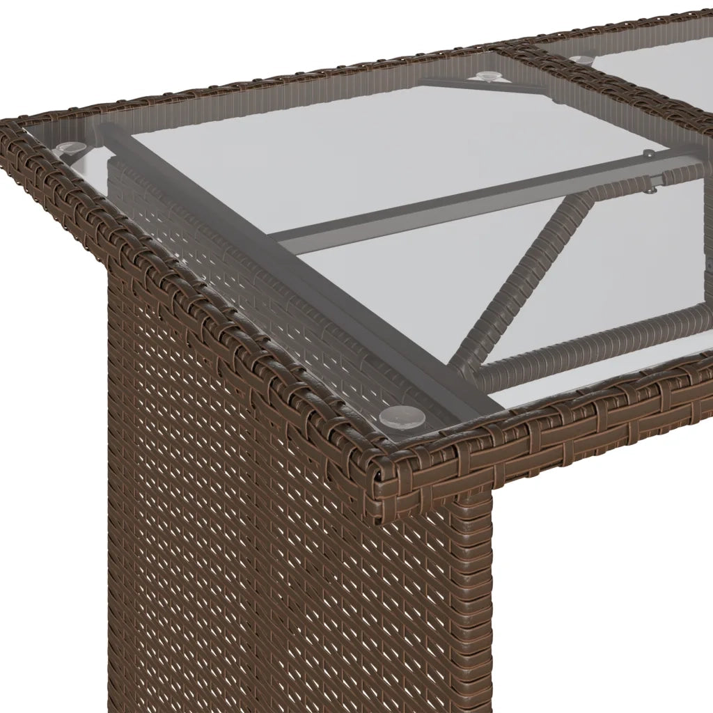 Set da Pranzo da Giardino 2pz | Set Salotto da Giardino con Cuscini in Polyrattan Marrone