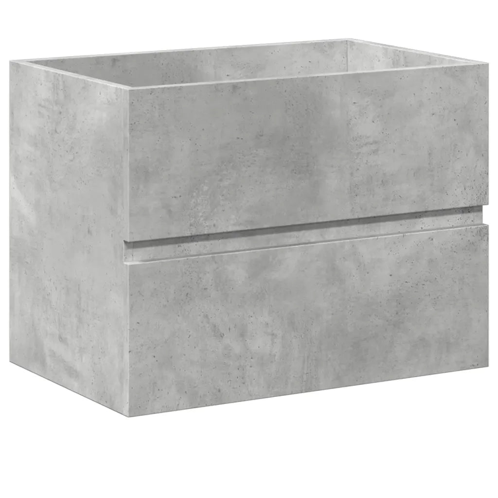 Set Mobili da Bagno 2 pz Grigio Cemento in Legno Multistrato
