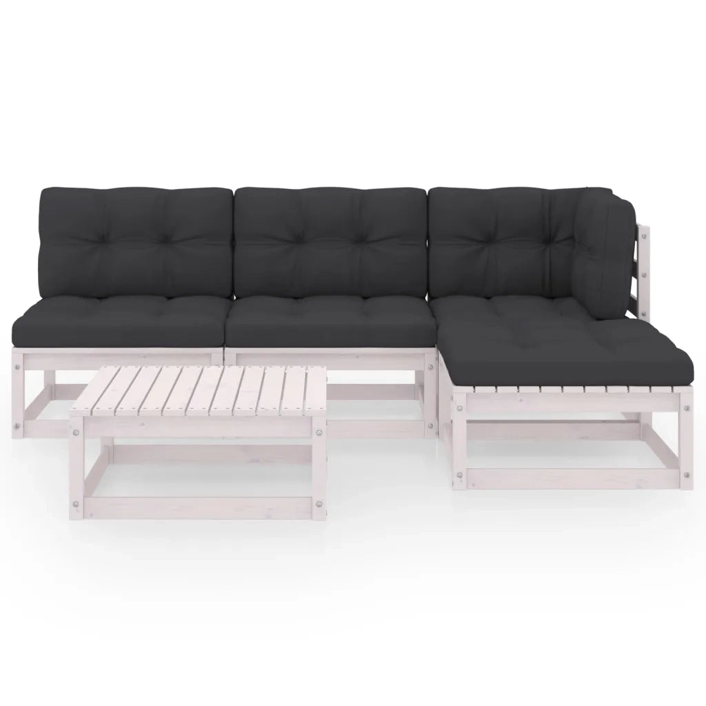 Set Divani da Giardino 5 pz con Cuscini Legno Massello Pino 3076540