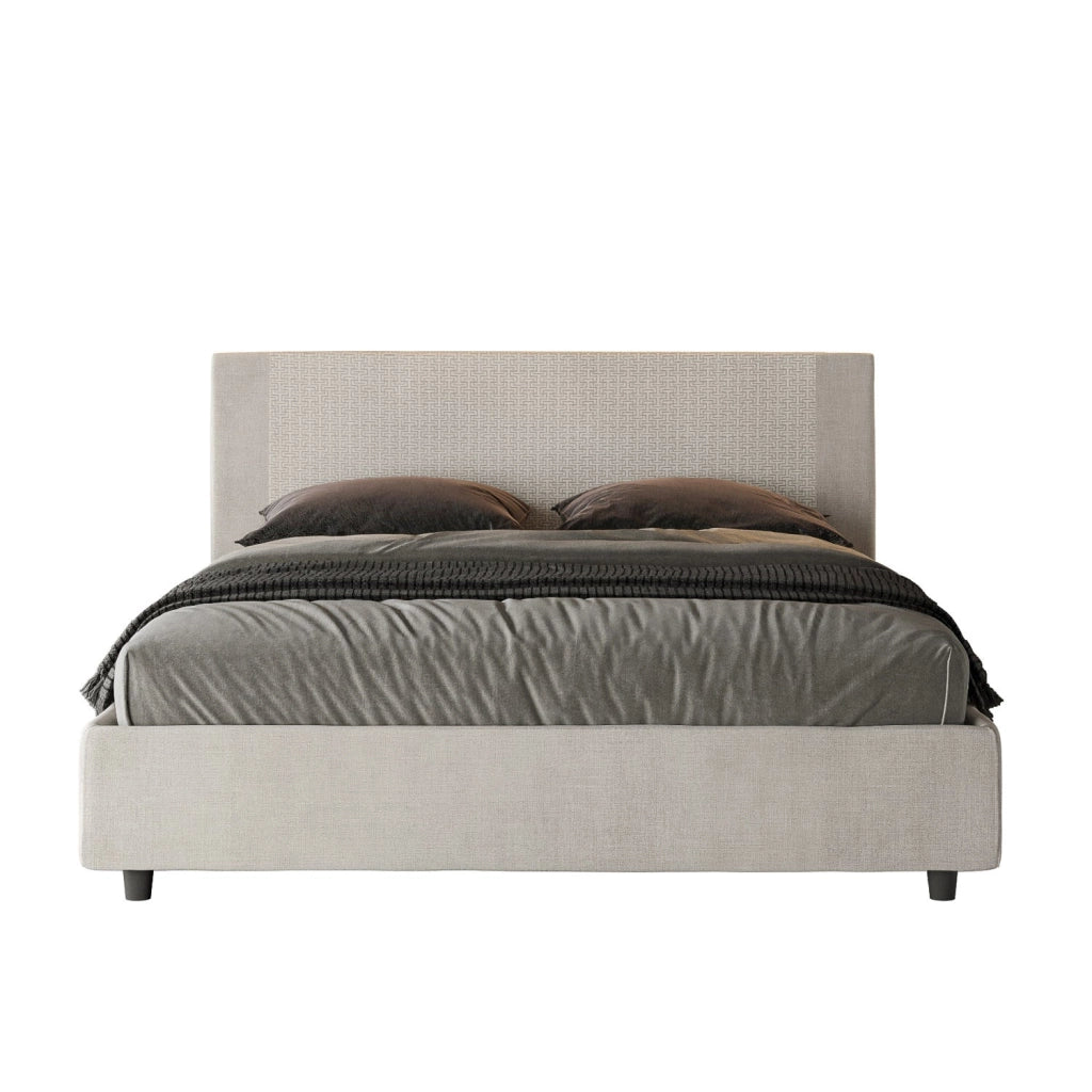 Letto matrimoniale senza rete imbottito 160x190 tessuto Labirinto 6 giallo Rosal