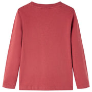 Maglietta per Bambini Maniche Lunghe Rosso Bruciato 116 13001