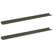 2 pz Mensola | Ripiano | Scaffale sospesa Verde oliva 100 x 9 x 2,5 cm Acciaio
