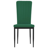 Sedie da Pranzo 4 pz Verde Scuro in Velluto cod mxl 5591