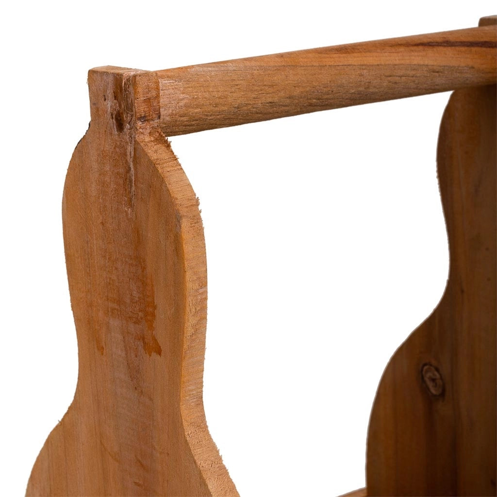 Cestino portafiori in legno marrone 18x18x10/30h