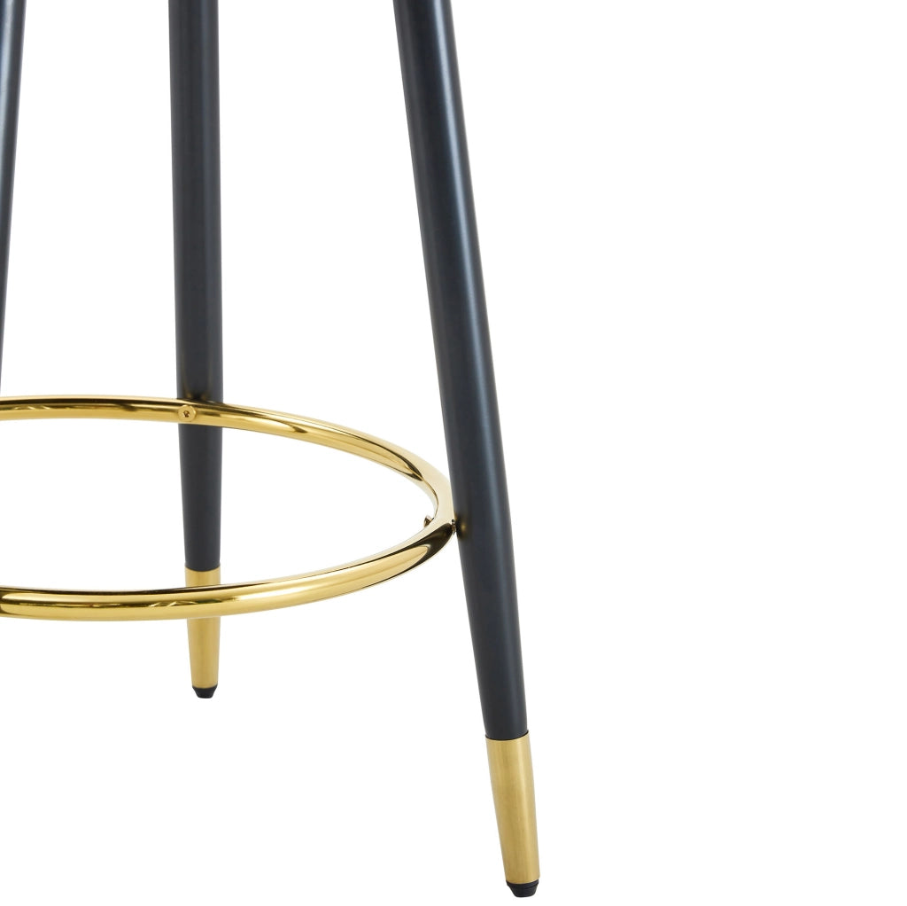 Set 2 sgabelli da bar girevoli a 360° in PU grigio chiaro e marrone HAVRYA