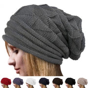 Cappello di lana a maglia per donna, adatto a entrambi i sessi in inverno, cappello di lana caldo a maglia, cappello di lana a maglia per donna con bordo spesso senza bordo.