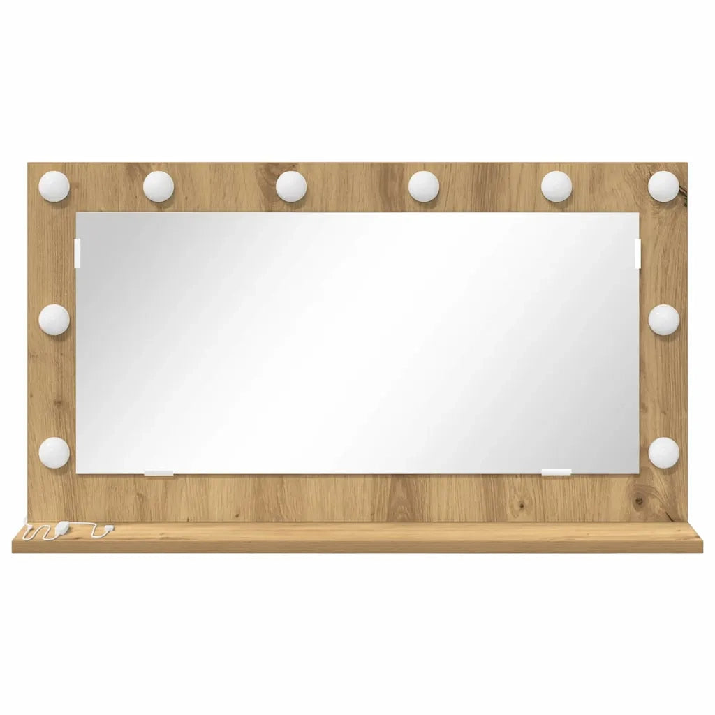 Specchio da Vanità Rovere artigianale 80 x 45 x 18 cm 868324