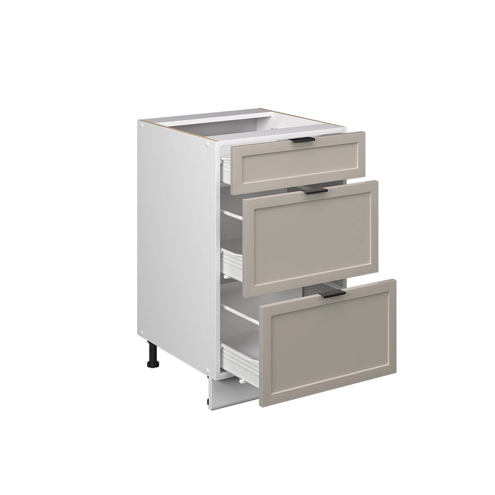 Mobiletto base per cucina Fame-Line GrigioBeige/Bianco 50 cm senza piano di lavoro Vicco