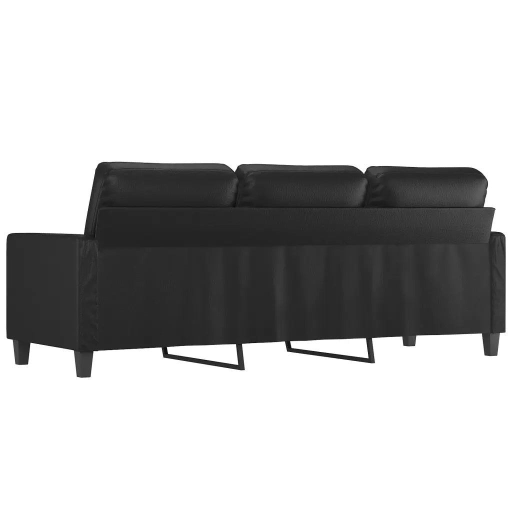 Divano a 3 Posti Nero 180 cm in Similpelle 359142