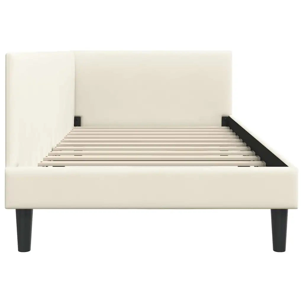 Cornice del letto ad angolo Crema 100 cm x 200 cm Velluto