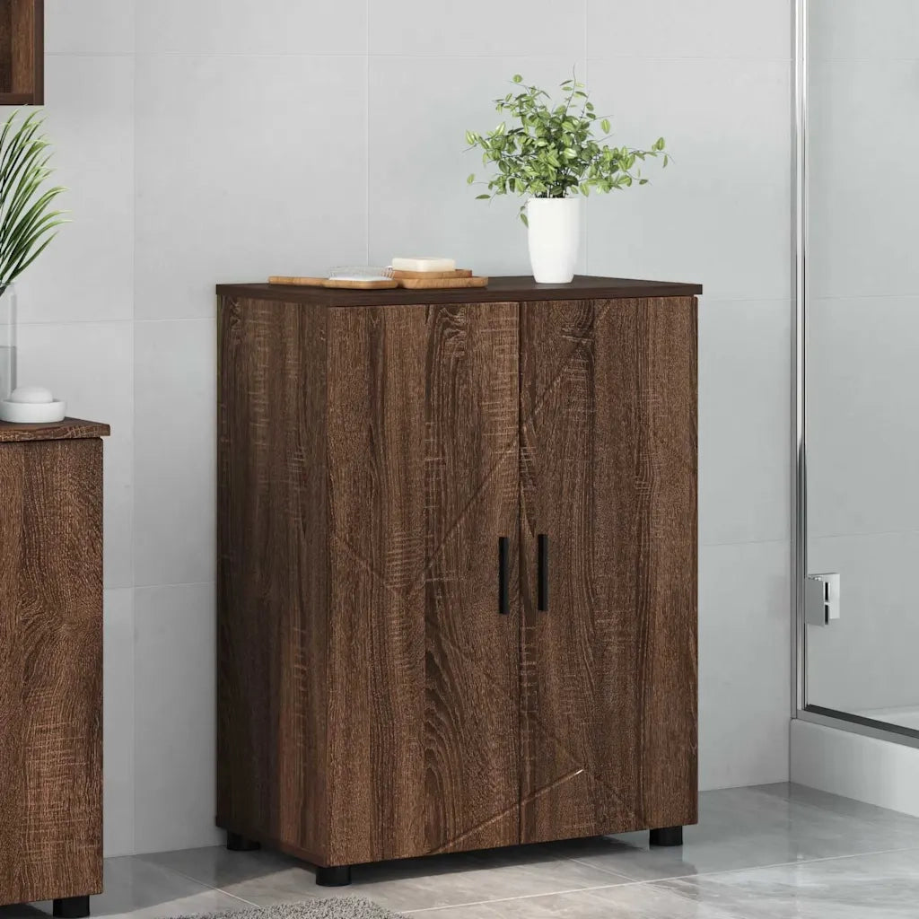 Mobile da Bagno con porta Rovere Marrone 60 x 35 x 80 cm 883311