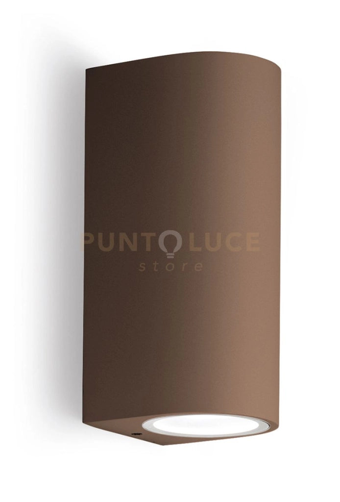 GES905- APPLIQUE RUGGINE 2 LUCI ATTACCO GU10 IP44 6,8X16CM