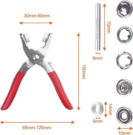 Set di 200 paia di viti a pressione da 10 mm con cacciavite, viti a pressione senza cucitura in 10 colori, accessori per cucire abbigliamento, viti a pressione per il cucire di abbigliamento per bambini e neonati, giacche, jeans, borse artigianali.