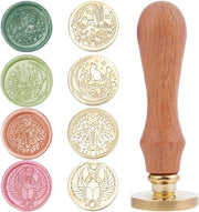 Set di sigilli con cera con motivi di animali (testa di insetto, uccello, gatto) 25mm per inviti di matrimonio e regali