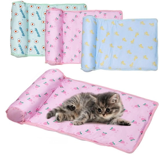 Koelmat autoadigliacente per cani e gatti, materassino auto rinfrescante di lato ghiacciato, materassino rinfrescante lavabile per gatti, materassino rinfrescante per cani e gatti (C, 60 x 40 cm)