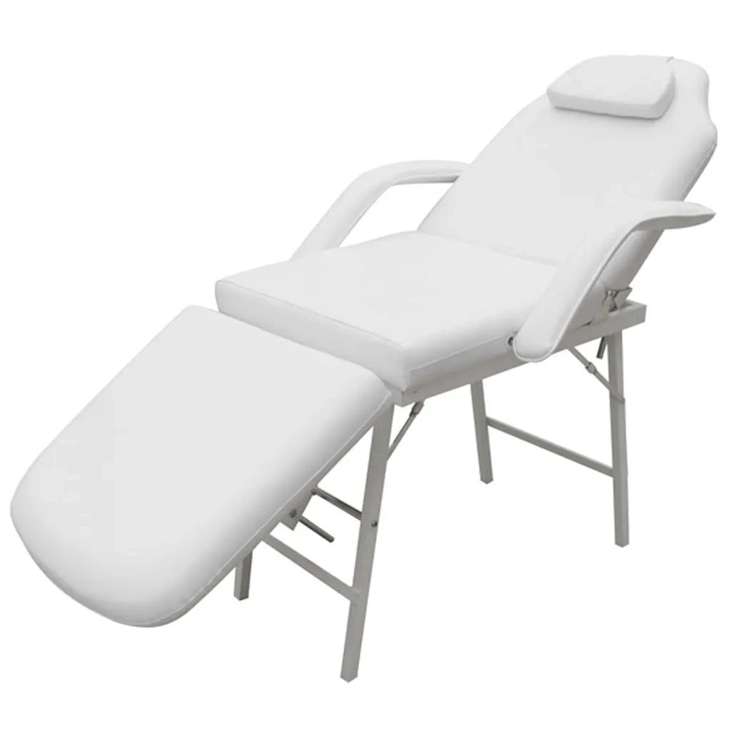 Letto Trattamento Viso Regolabile in Similpelle Bianco