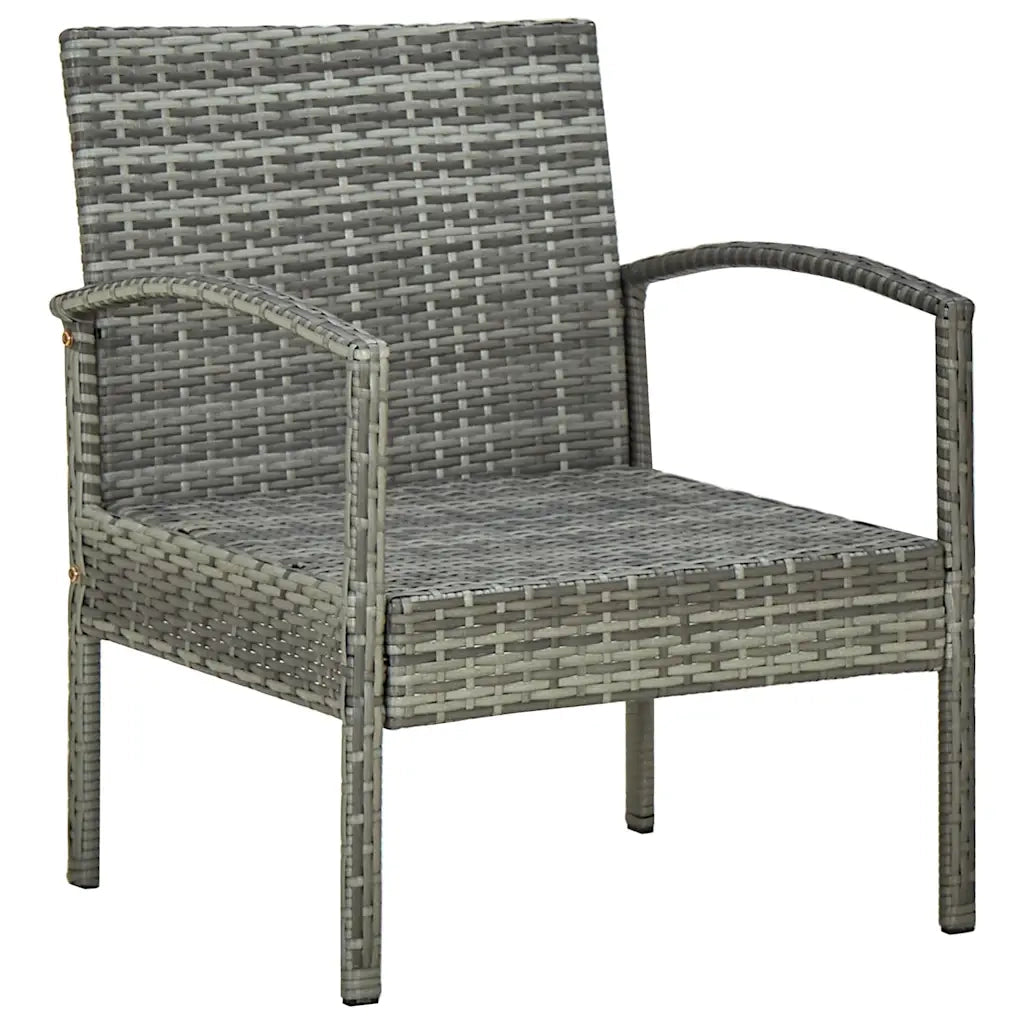 Set Divani da Giardino 5pz con Cuscini in Polyrattan Grigio 45790
