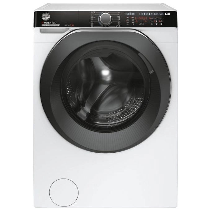 Hoover H-WASH 500 , Lavatrice Carica Frontale 9 KG, 15% più efficente della classe A, 1400 giri, Bianco, Inverter, Vapore, Wi-Fi, HWP 49AMBC7/1-S