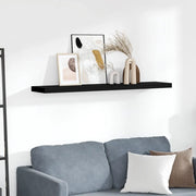 Scaffale a Parete Nero 120x23,5x3,8 cm in MDF cod mxl 32777