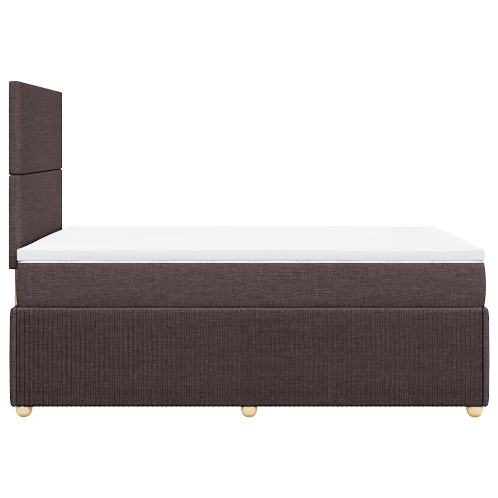 Giroletto a Molle con Materasso Marrone Scuro 120x190cm Tessuto