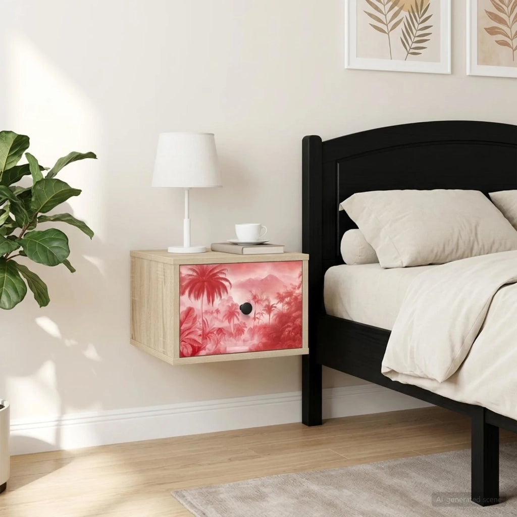 Mobiletto da comodino a parete AACHEN 2 pz Rovere Sonoma 8007498