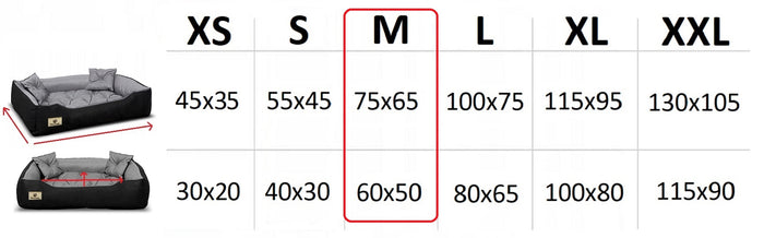 AIO FACTORY 75x65 cm PRESTIGE Letto per cani impermeabile grigio