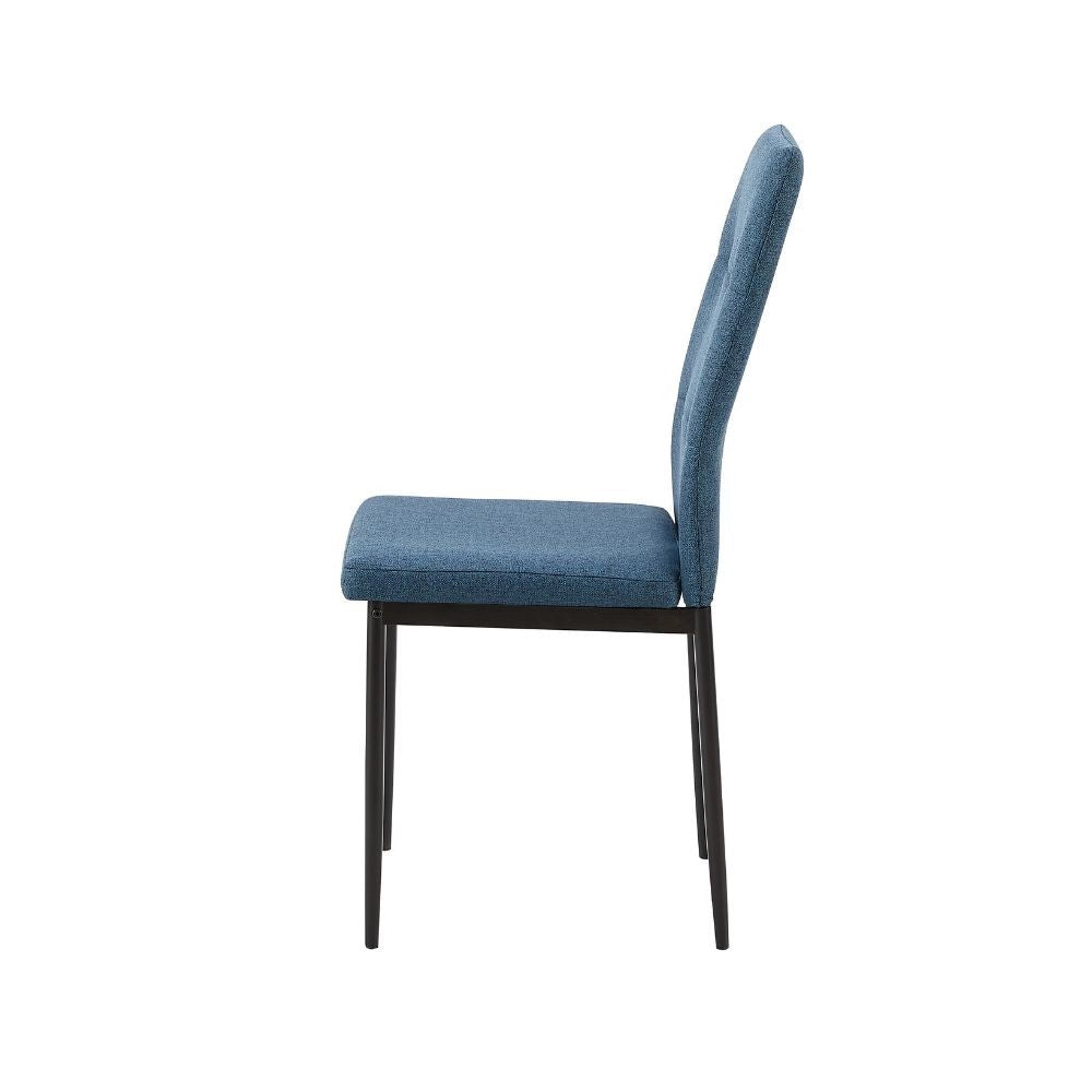 4X Sedia da pranzo Adara in tessuto blu H89xL63.5xP44