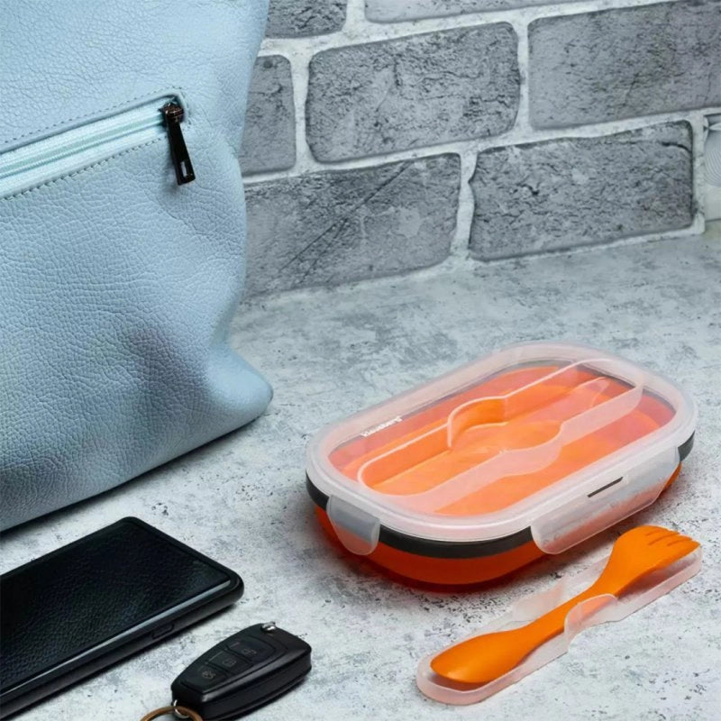 Klausberg KB-7022 Portapranzo pieghevole in silicone con posate