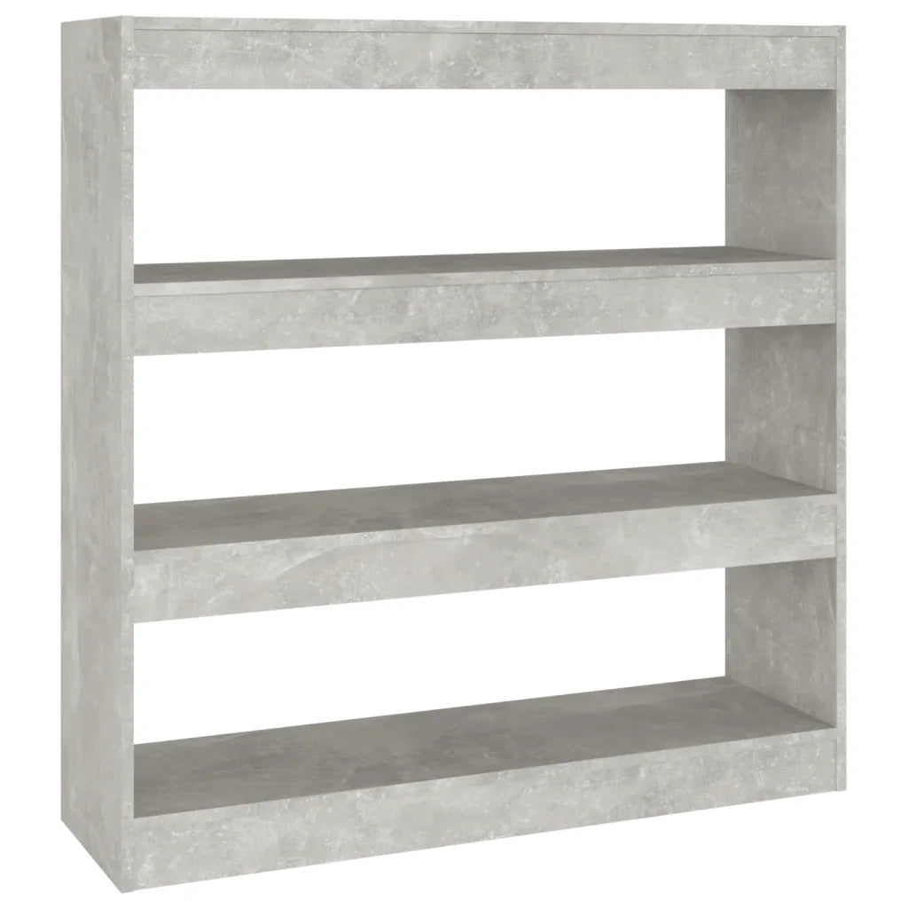 Libreria Divisorio-Scaffale per Libri-Mobile di Stoccaggio Grigio Cemento 100x30x103 cm