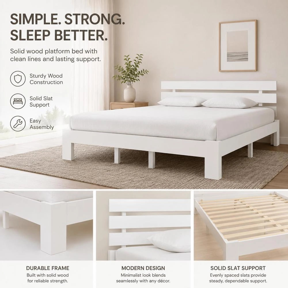 Solid Wood Bed White Pine 160x200 Cm