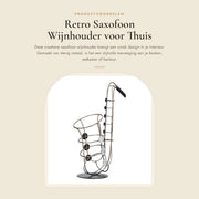 Wijnhouder a forma di saxofono in metallo decorativo - Multiplo utilizzo - Ideale per uso domestico/ufficiale - Flessenrek