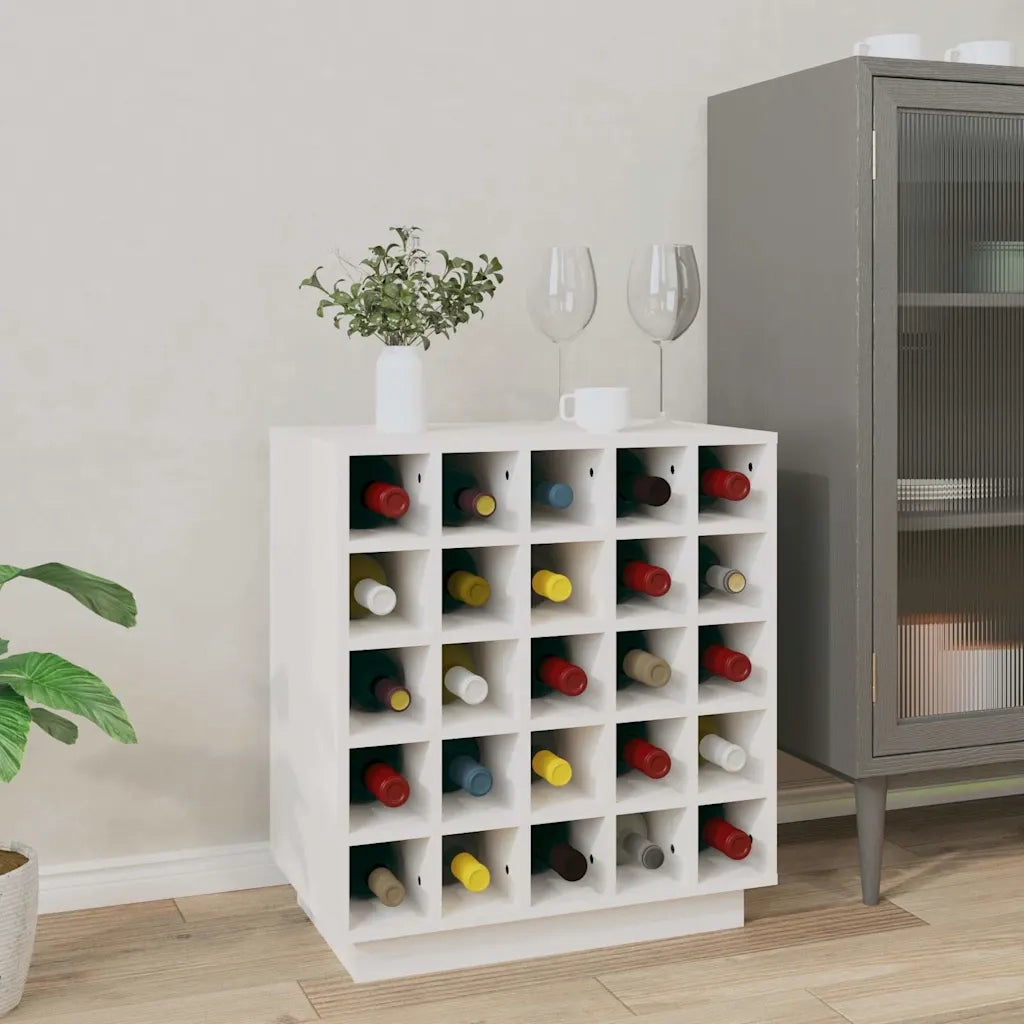 Portabottiglie Bianco 55,5x34x61 cm in Legno Massello di Pino CFW3108131