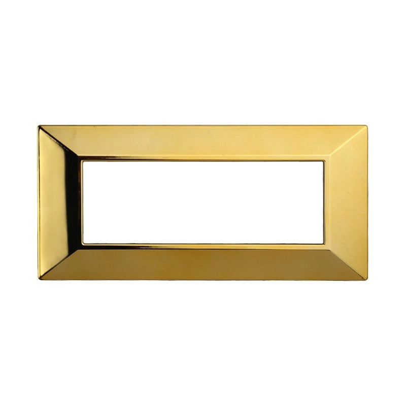 Placca Piramide Serie Moon 6P Colore Oro Lucido Compatibile Con Bticino Axolute