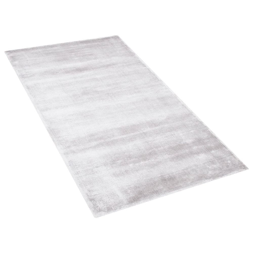 Tappeto in viscosa grigio chiaro 80 x 150 cm a pelo corto capitonné moderno