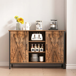 Credenza, mobile laterale con ripiani aperti, cassettiera vintage, cucina, soggiorno, loft