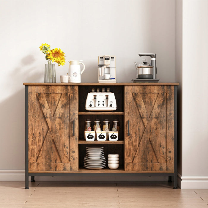 Credenza, mobile laterale con ripiani aperti, cassettiera vintage, cucina, soggiorno, loft