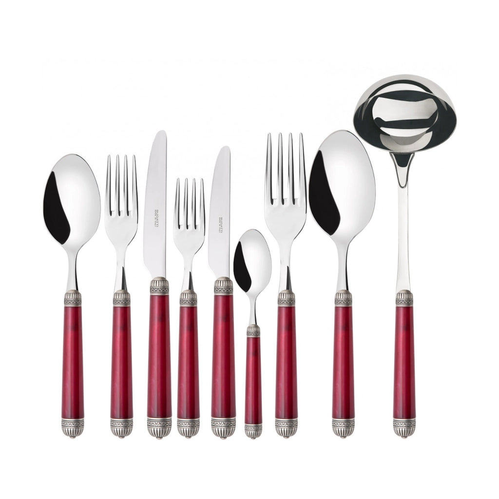 DORICO Ghiera Argento Anticato, Posate Set 75 Pz, Scatola