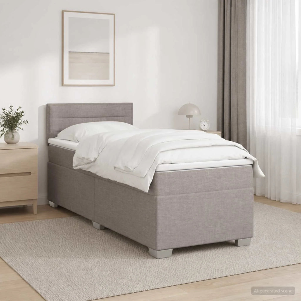 Letto con Box Spring, Materasso e LED Tortora 80 x 200 cm 3451809