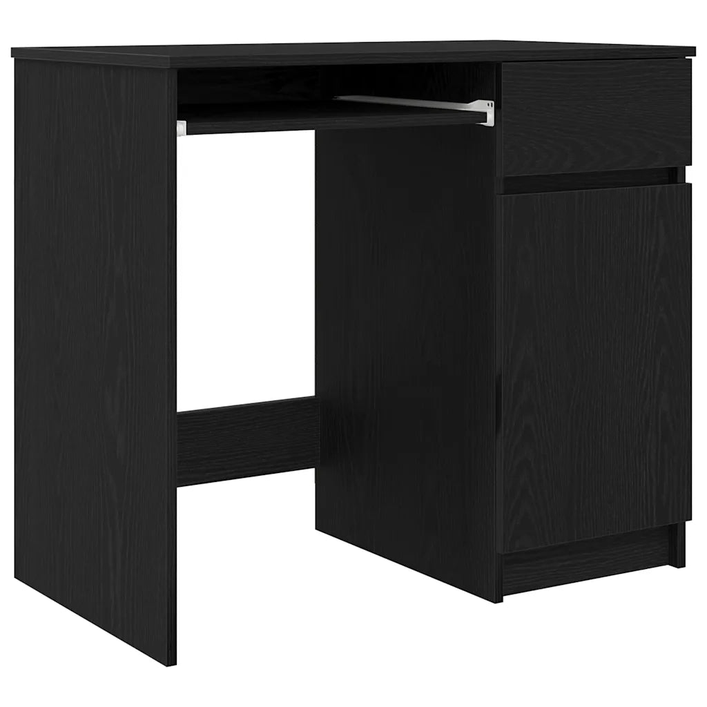 Scrivania Rovere Nera 86x49x76 cm in Legno Multistrato 861824